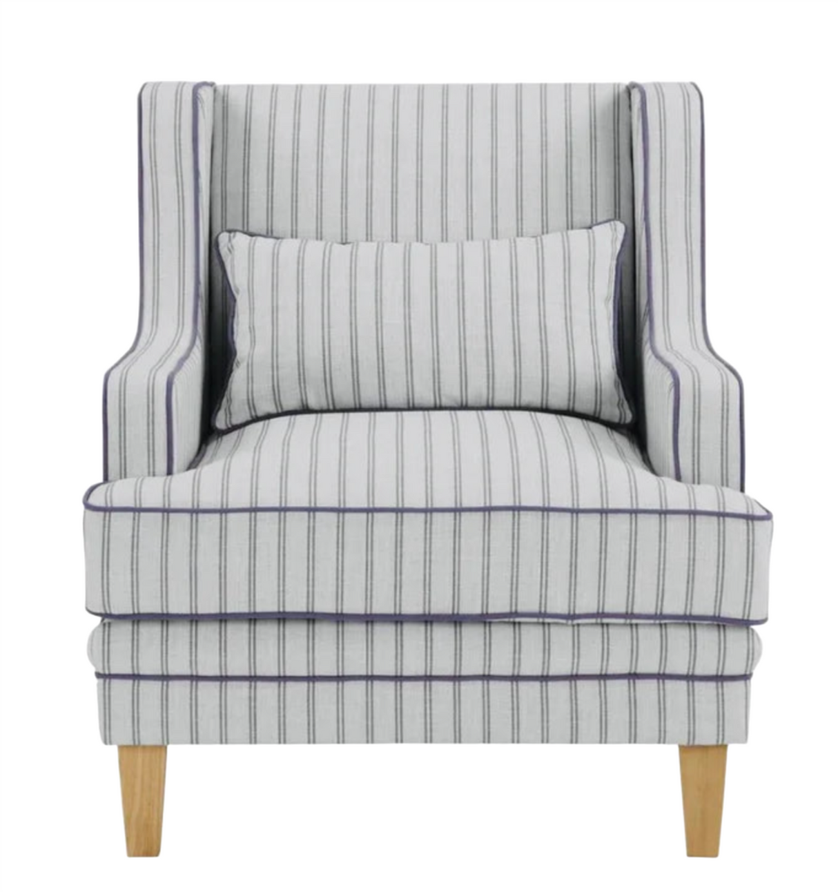 Newport Armchair In Blue And White Pinstripe