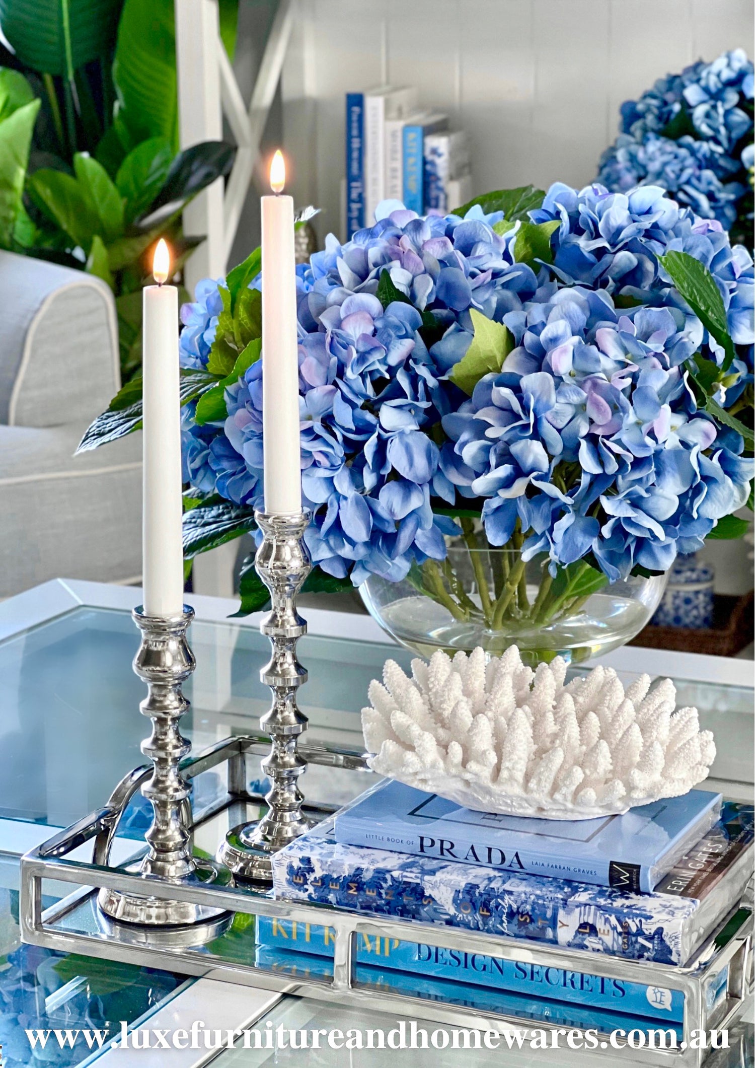 Pair of Silver Tapered Candlesticks