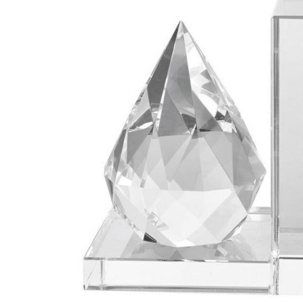 Pair Of Diamond Crystal Bookends