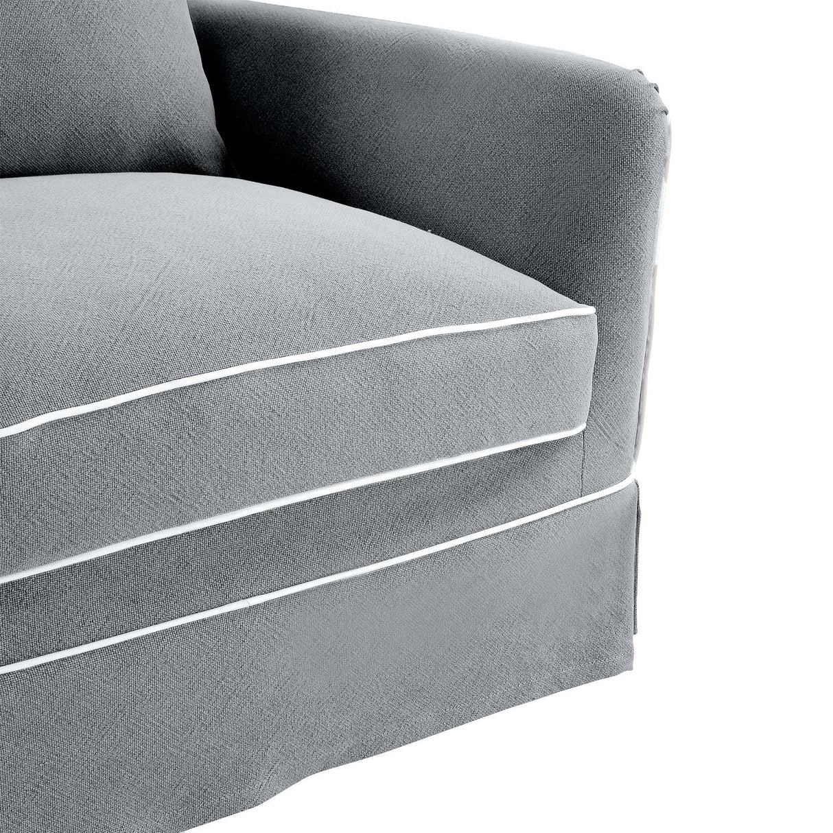 Avondale Armchair In Classic Grey with Piping