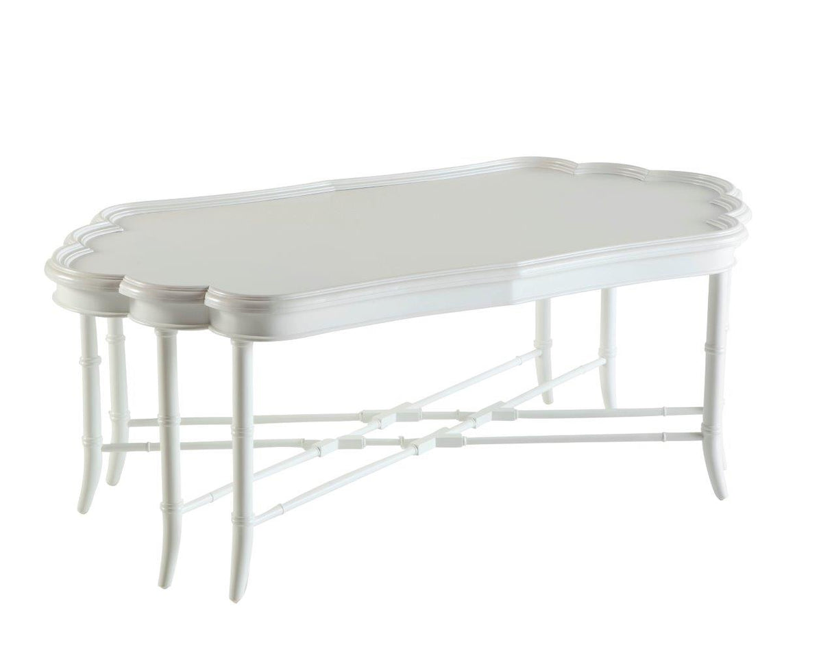 Maine Bamboo Coffee Table In White