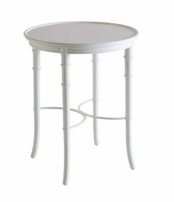 Maine Bamboo Side Table In White
