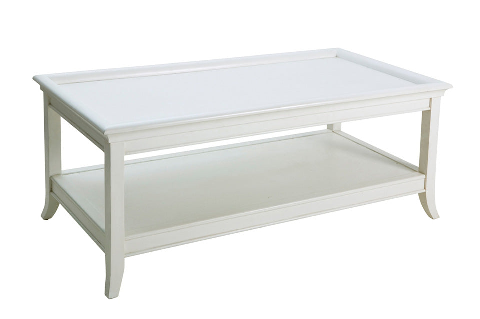 Bayview Solid Top Rectangular Coffee Table In White