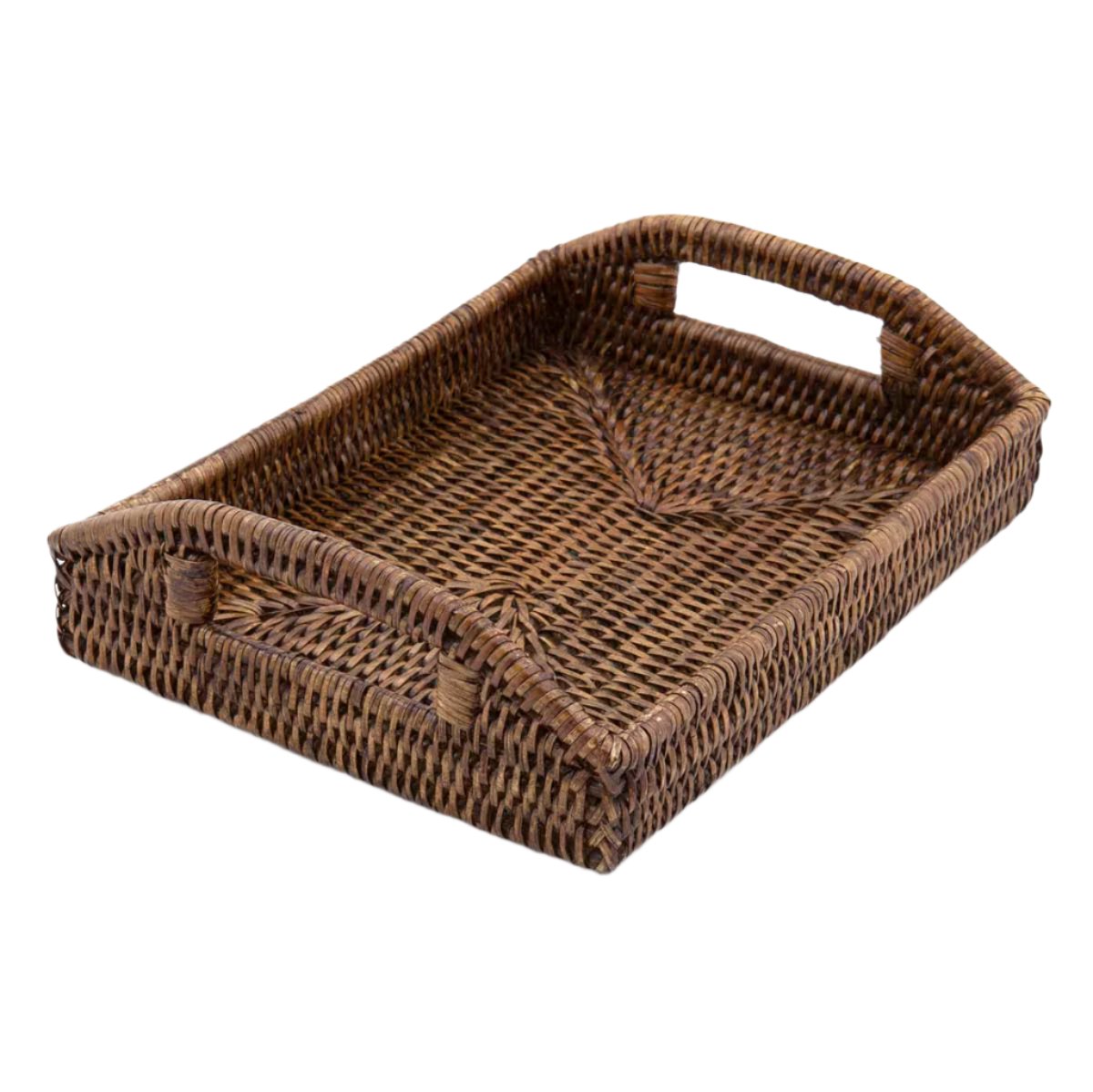 Small Rattan Tray With Arched Handles