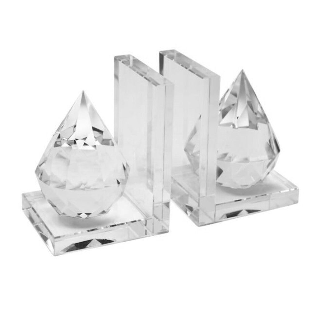 Pair Of Diamond Crystal Bookends