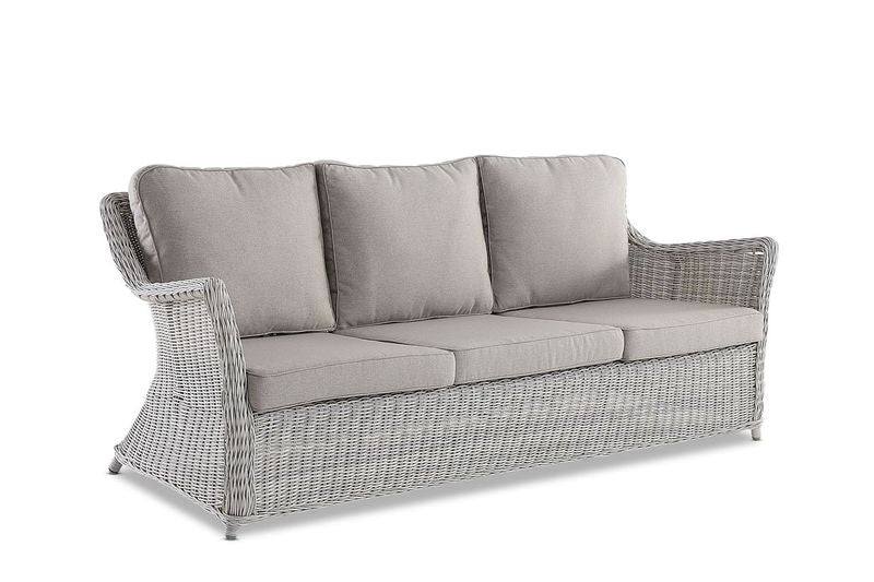 Byron Outdoor 3 Seater Sofa in White Grey