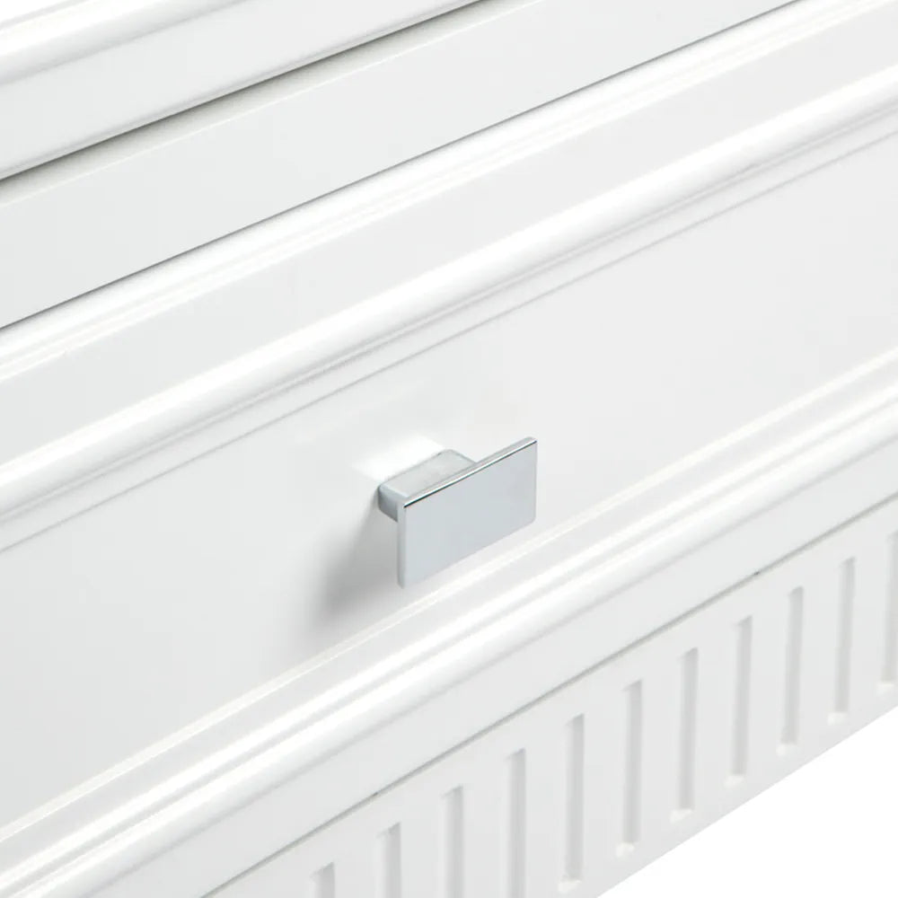 Kennedy Three Drawer Bedside Table In White