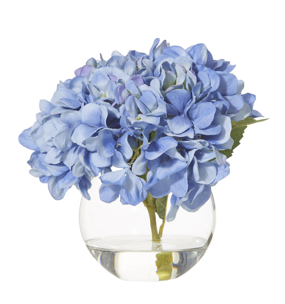 Small Blue Hydrangea In Sphere Vase
