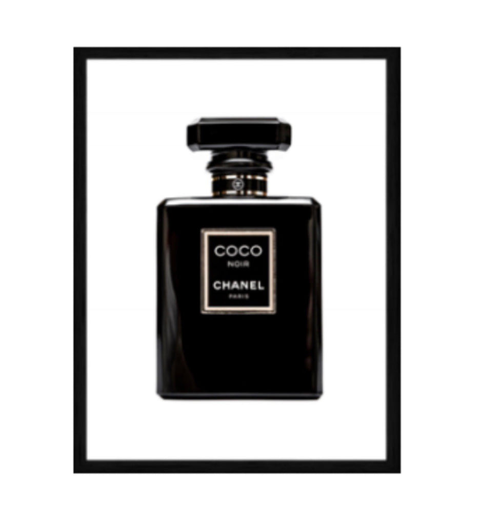 Chanel Coco Noir Designer Print In Black Gloss Frame