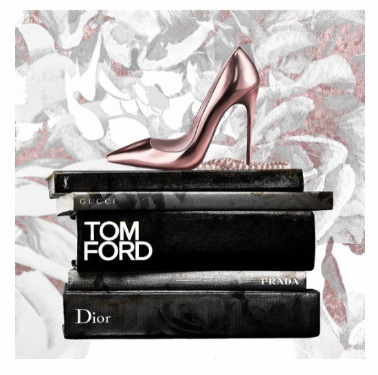 Extra Large Vintage Shoe Designer Glass Print In Black Gloss Frame - PICKUP ONLY WA WAREHOUSE