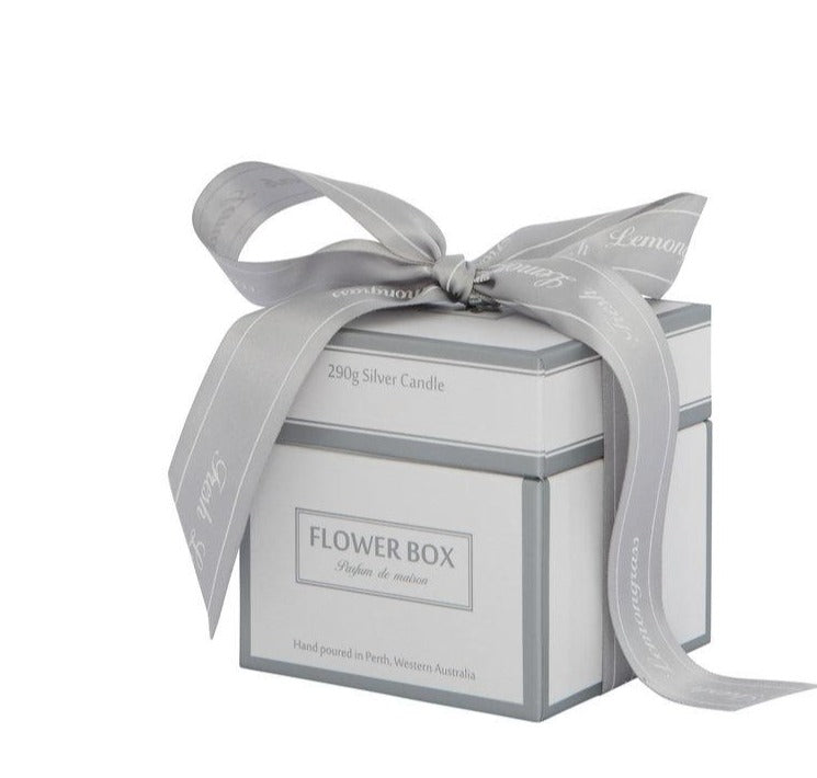 Flower Box Home Fragrance Fresh Lemongrass - 290g Silver Candle