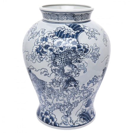 Blue & White Porcelain Wave Vase