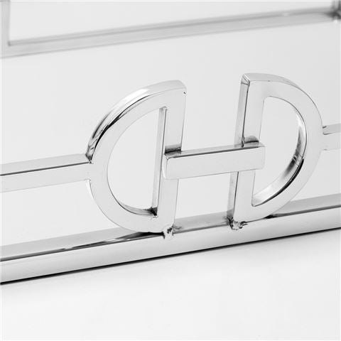 New York Rectangle Silver Mirrored Vanity Tray
