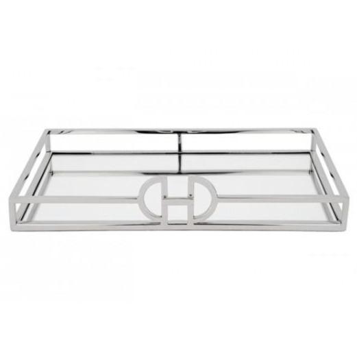 New York Rectangle Silver Mirrored Vanity Tray