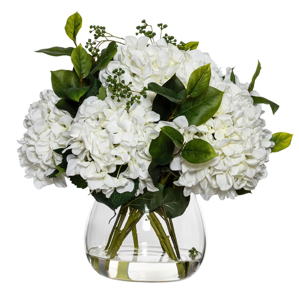 Large White Hydrangea And Berry Mix In Classic Vase - SAVE 30% OFF!