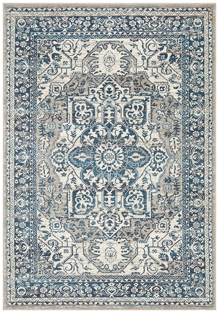 Hamptons Teal Blue Rug 240cm x 330cm