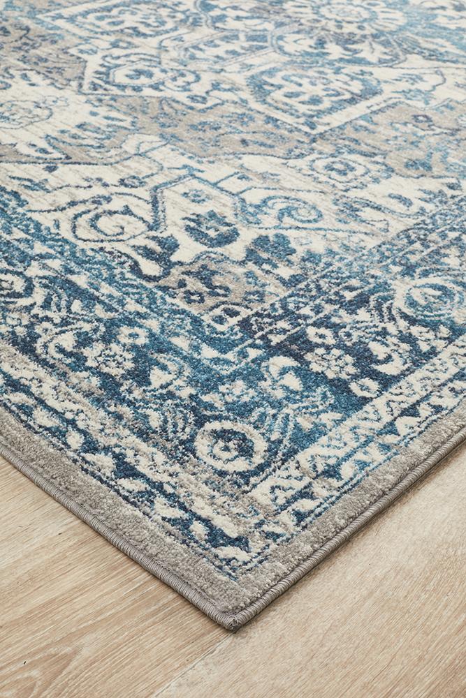 Hamptons Teal Blue Rug 240cm x 330cm