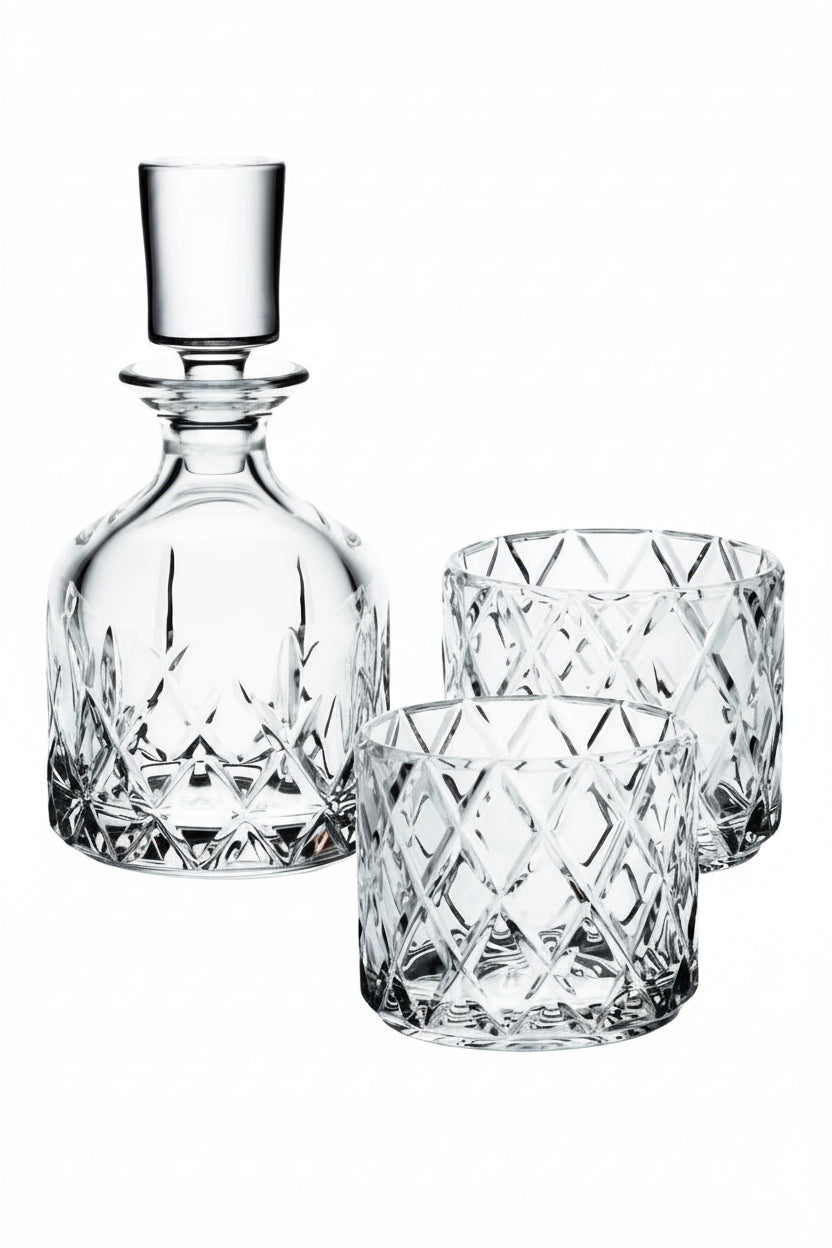Bohemia Crystal Three Piece Whisky Set