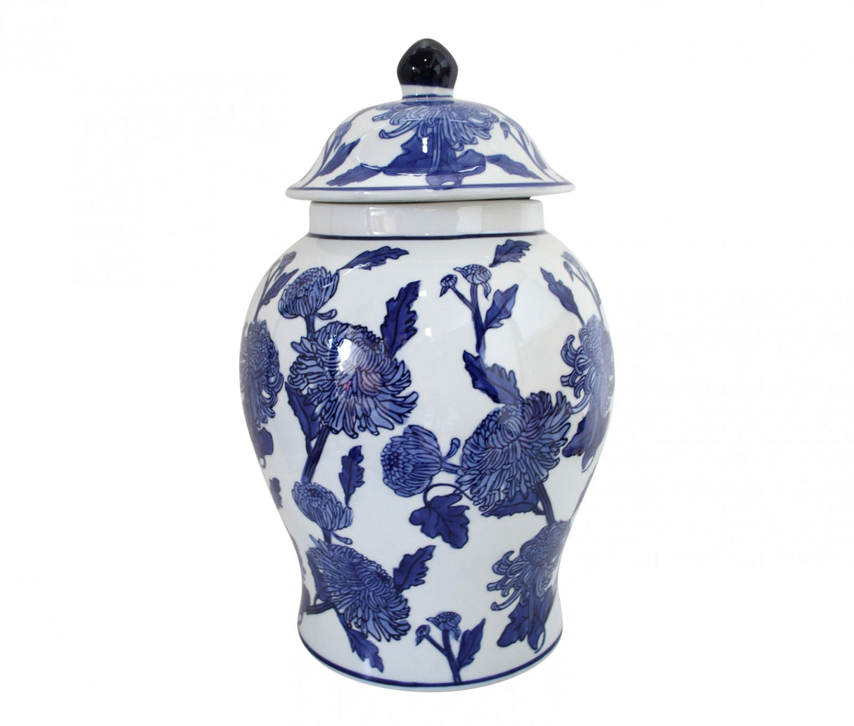 Blue & White Botanical Ginger Jar