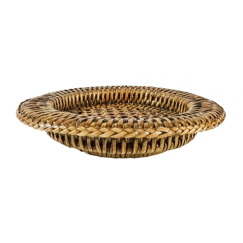 Set of Three Rattan Candle Holders