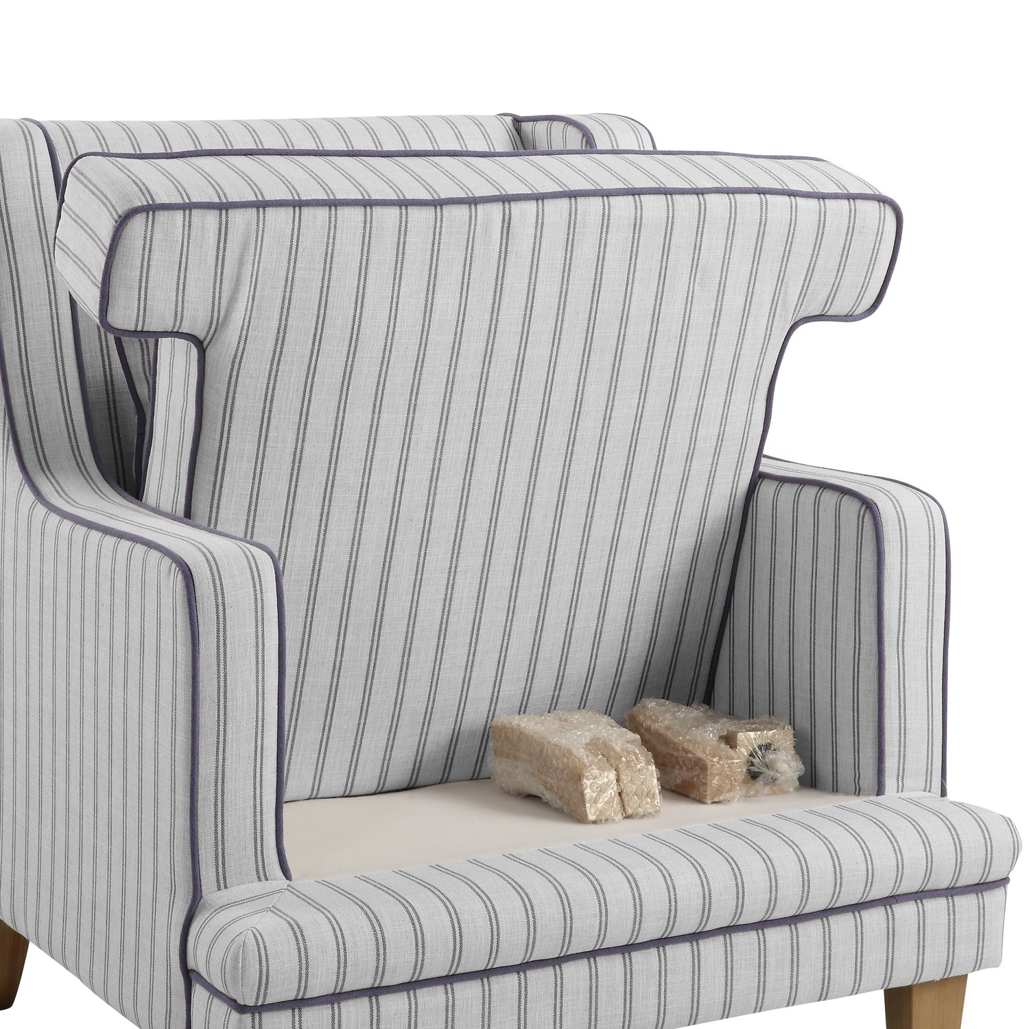 Newport Armchair In Blue And White Pinstripe