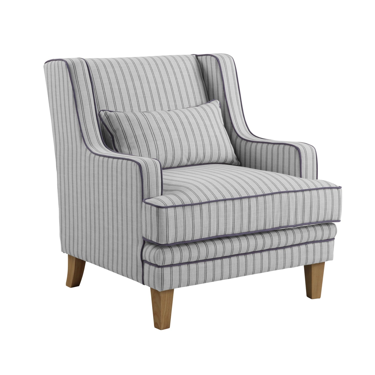 Newport Armchair In Blue And White Pinstripe