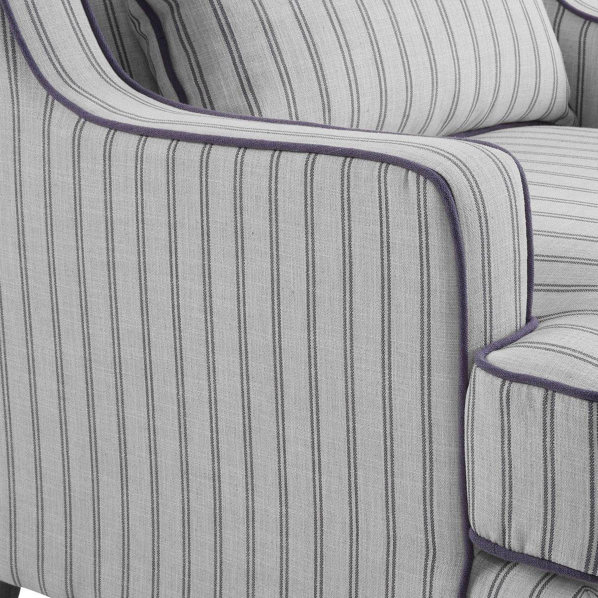 Newport Armchair In Blue And White Pinstripe