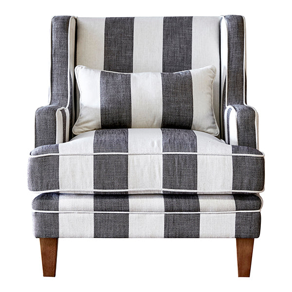 Newport Armchair In Classic Grey Stripe