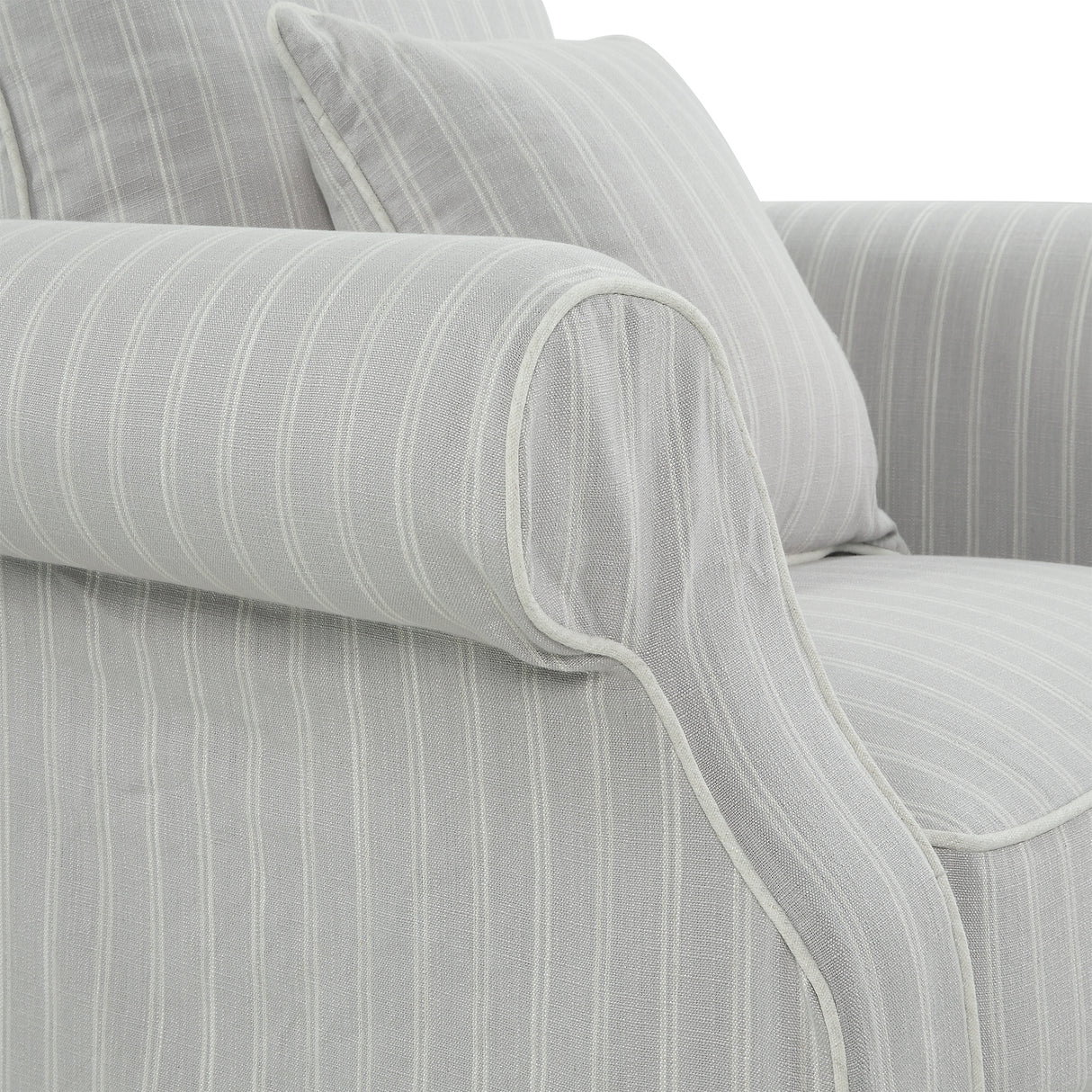 Ex-Display Lexington Armchair In Classic Silver Grey Pinstripe