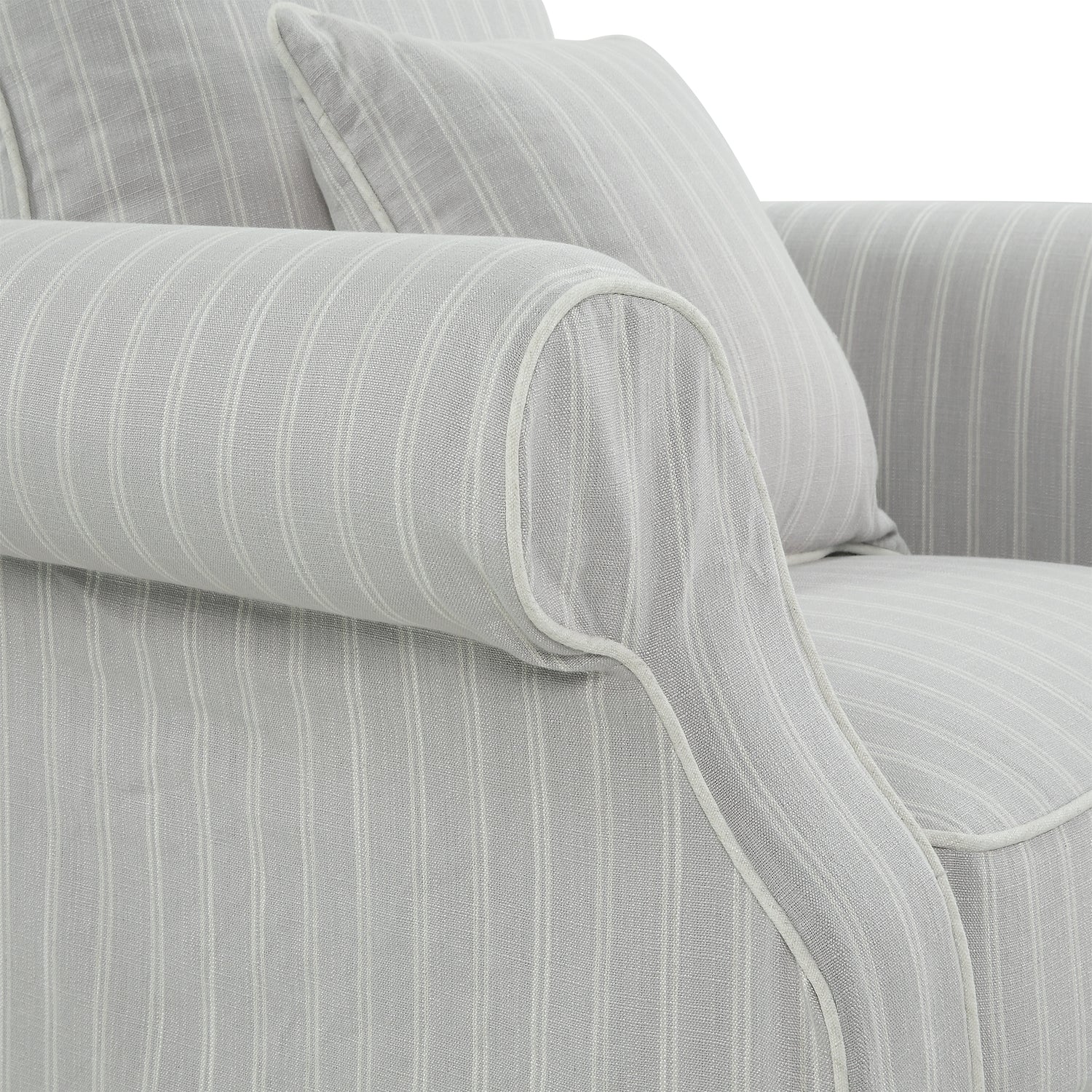 Ex-Display Lexington Armchair In Classic Silver Grey Pinstripe