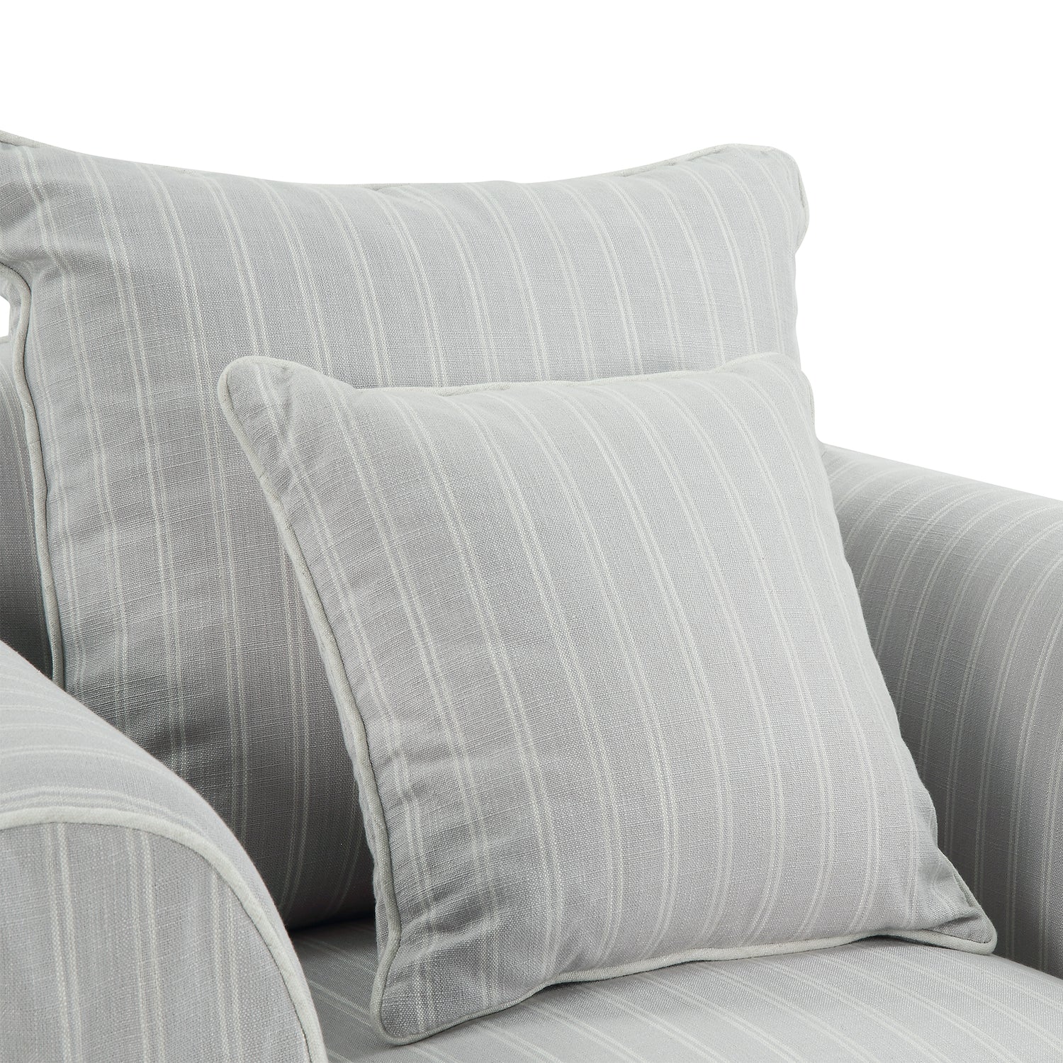 Ex-Display Lexington Armchair In Classic Silver Grey Pinstripe