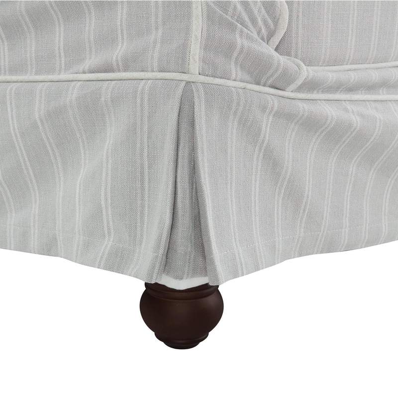 Lexington Three Seater Sofa In Classic Silver Grey Pinstripe