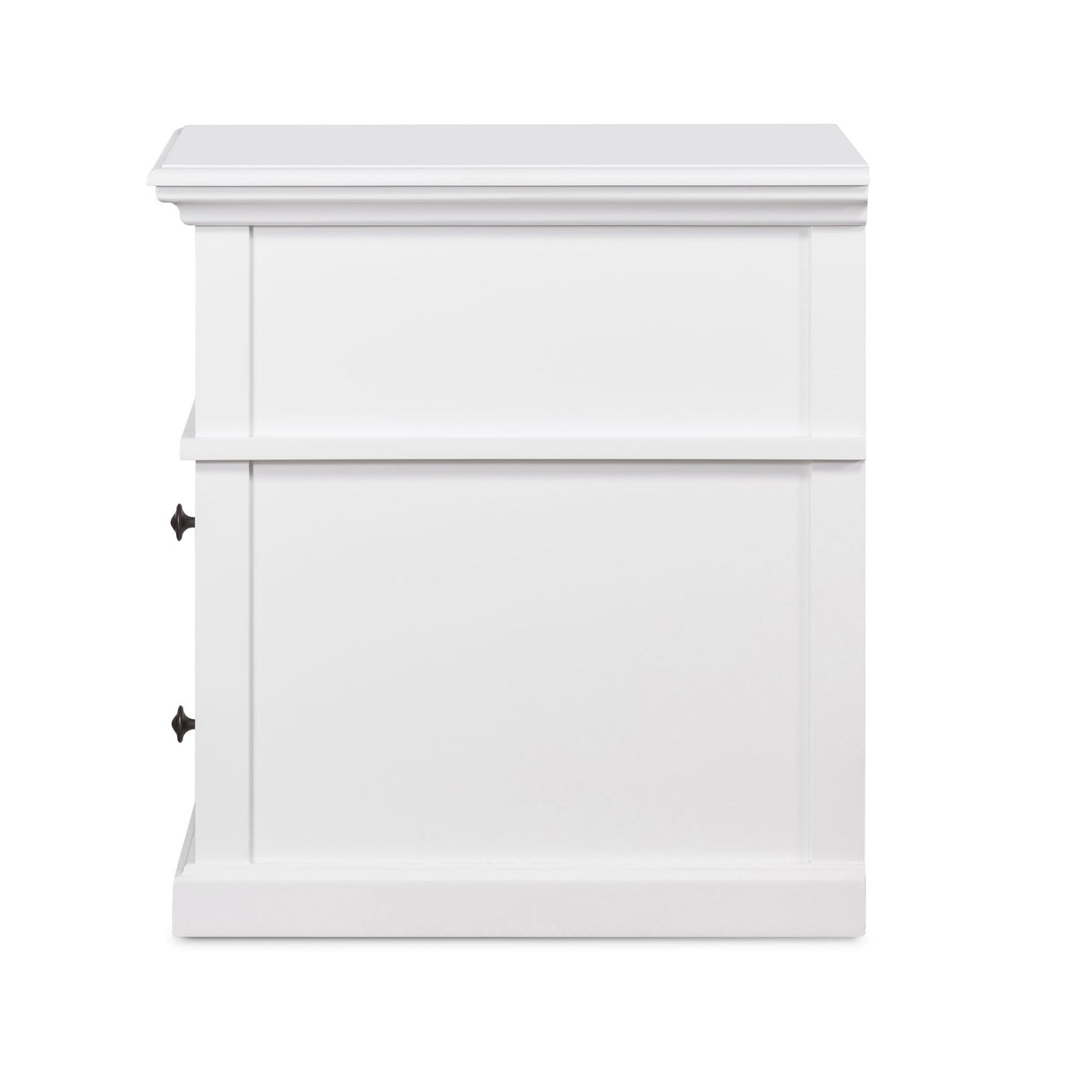 Newport Medium Two Drawer Side Table In White