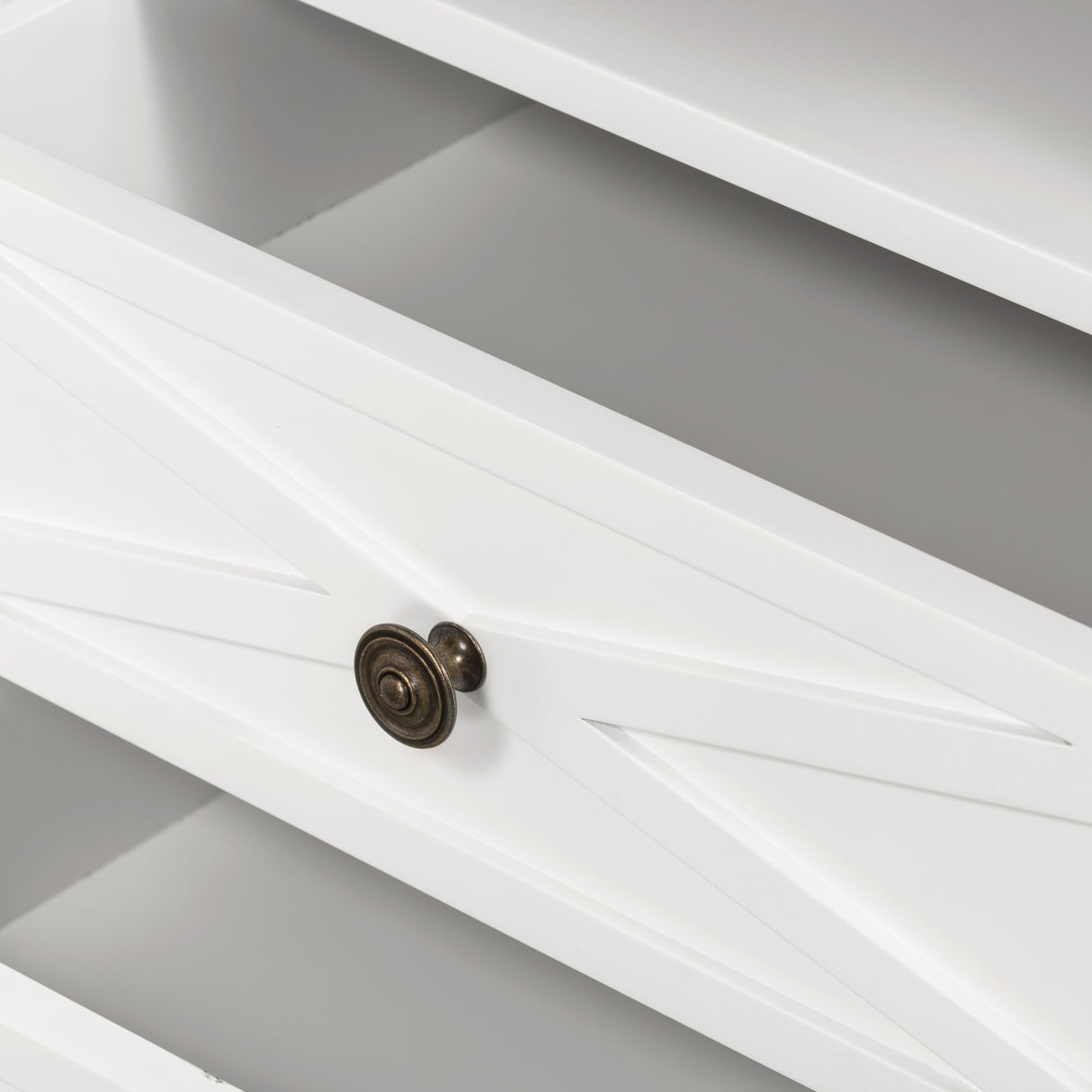 Newport Medium Two Drawer Side Table In White