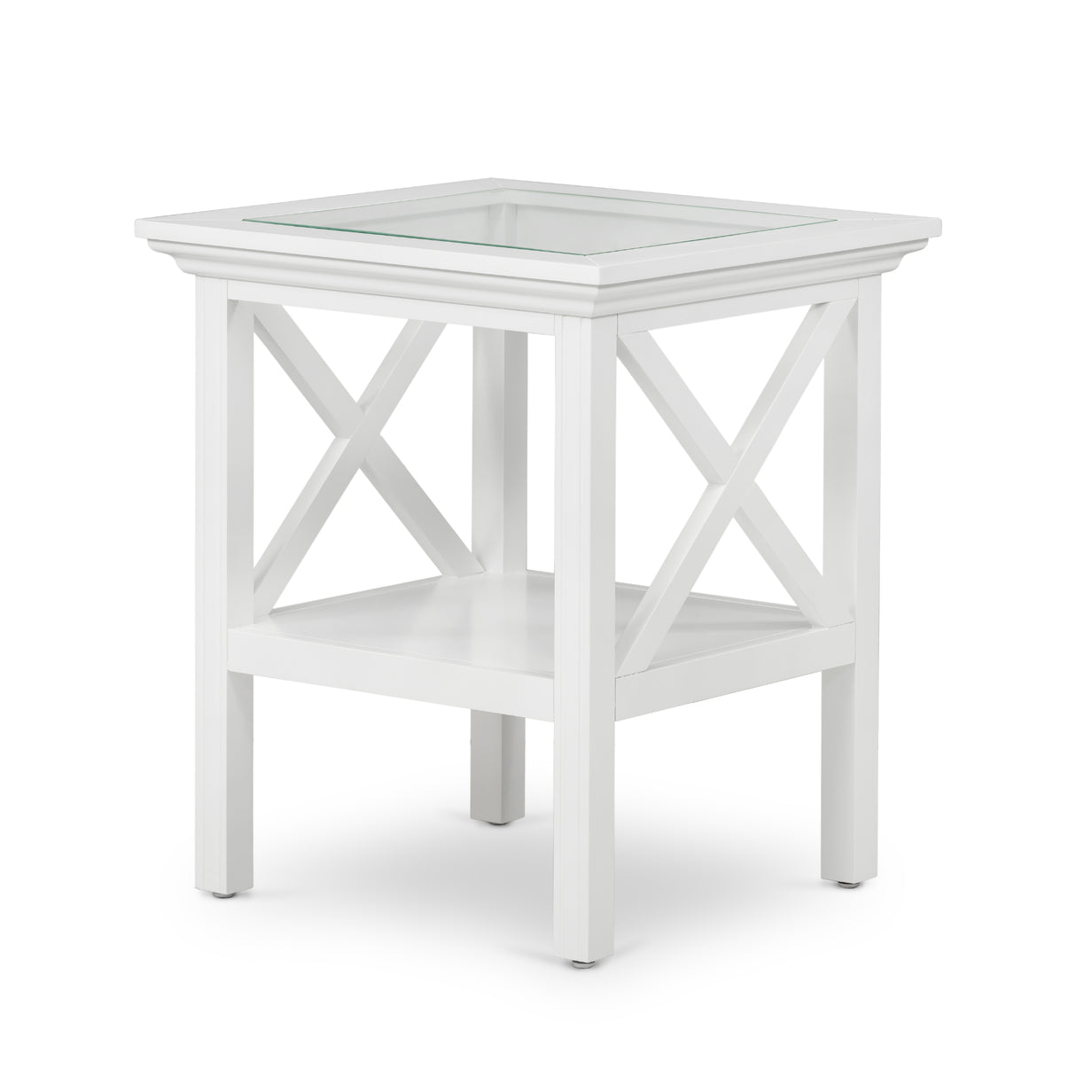 Newport Glass Top Side Table