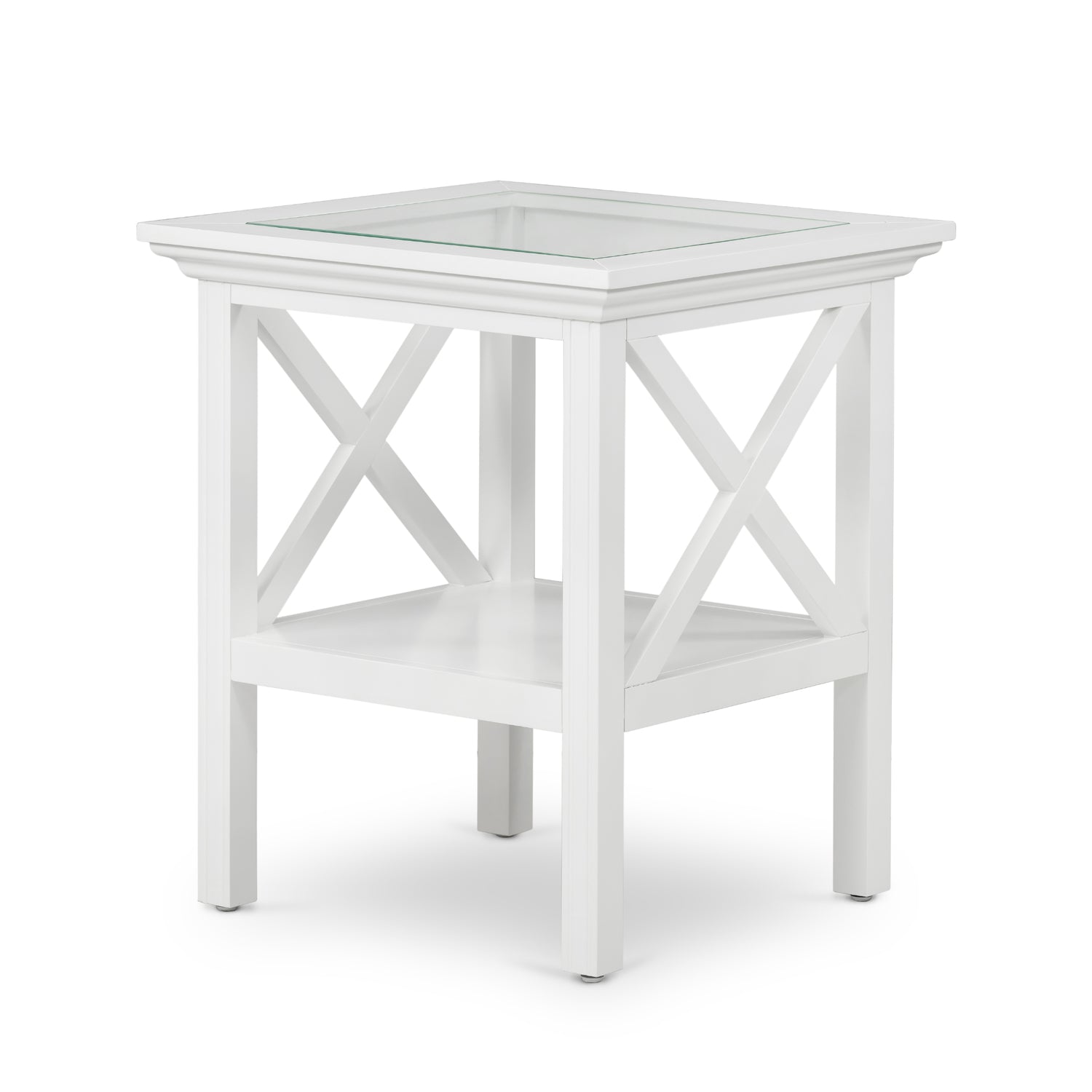 Newport Glass Top Side Table