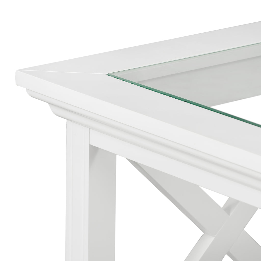 Newport Glass Top Side Table