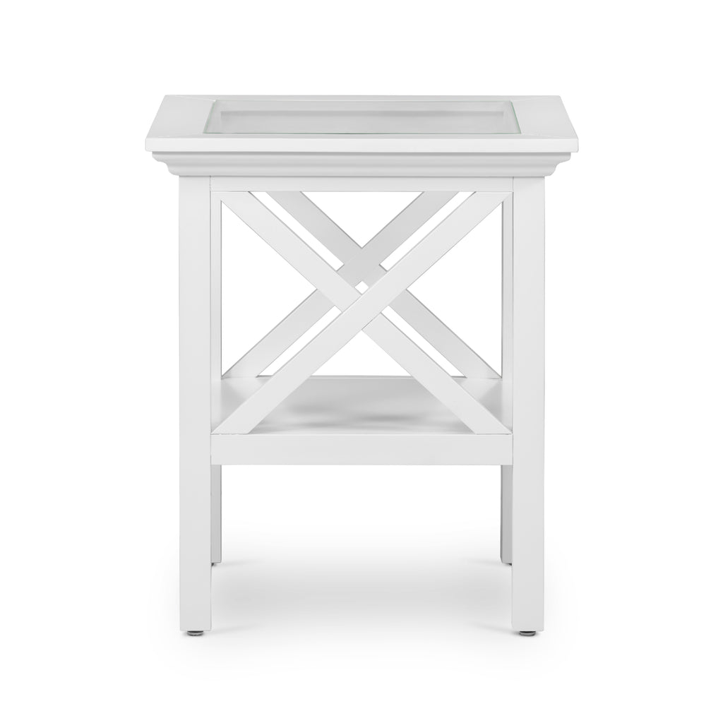 Newport Glass Top Side Table