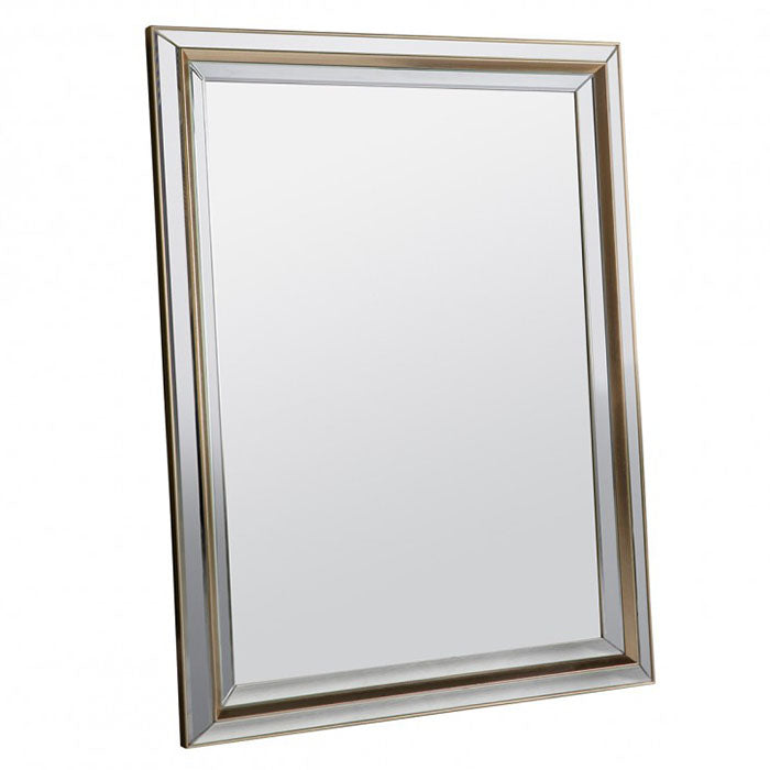 Ex-Display Rectangular Gold Bevelled Wall Mirror