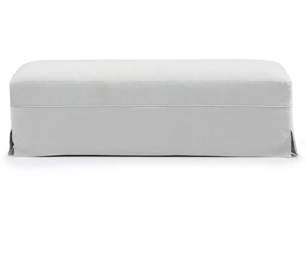 Ex-Display Grey Linen Ottoman