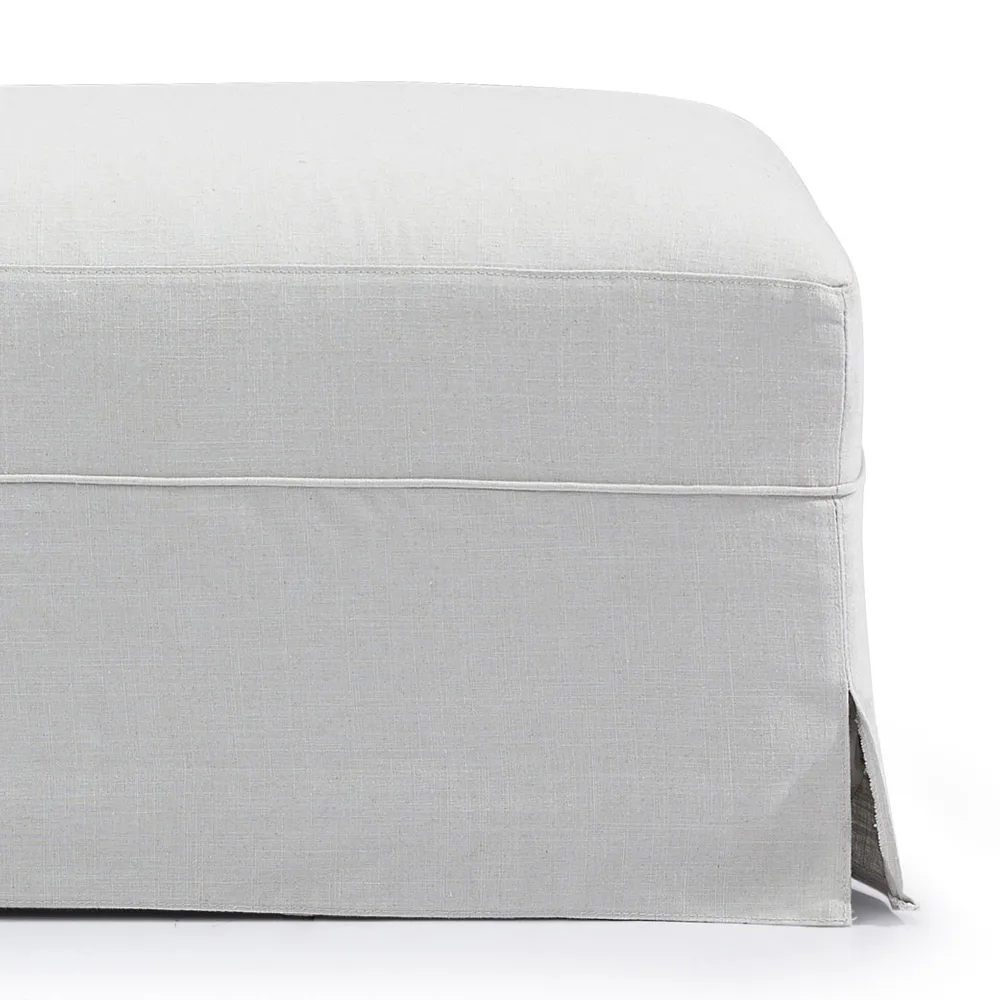 Ex-Display Grey Linen Ottoman
