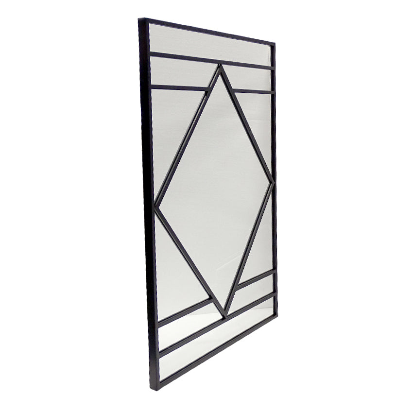 Ex-Display Black Art Deco Diamond Mirror