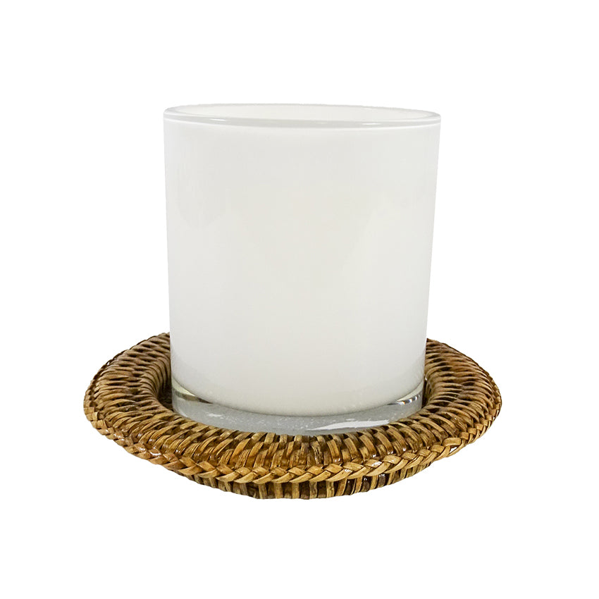 Set of Three Rattan Candle Holders