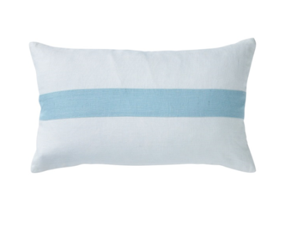 Hamptons Sky Blue Stripe Lumbar Cushion 30cm x 50cm - SAVE 30% OFF!