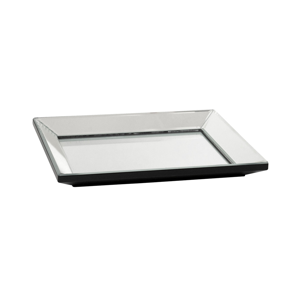 Medium Lush Silver Deep Mirror Rectangular Tray