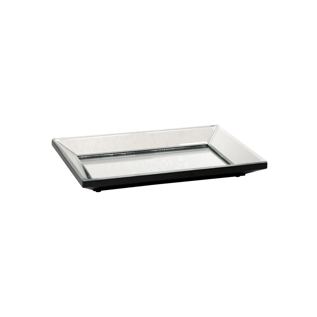 Small Lush Silver Deep Mirror Rectangular Tray