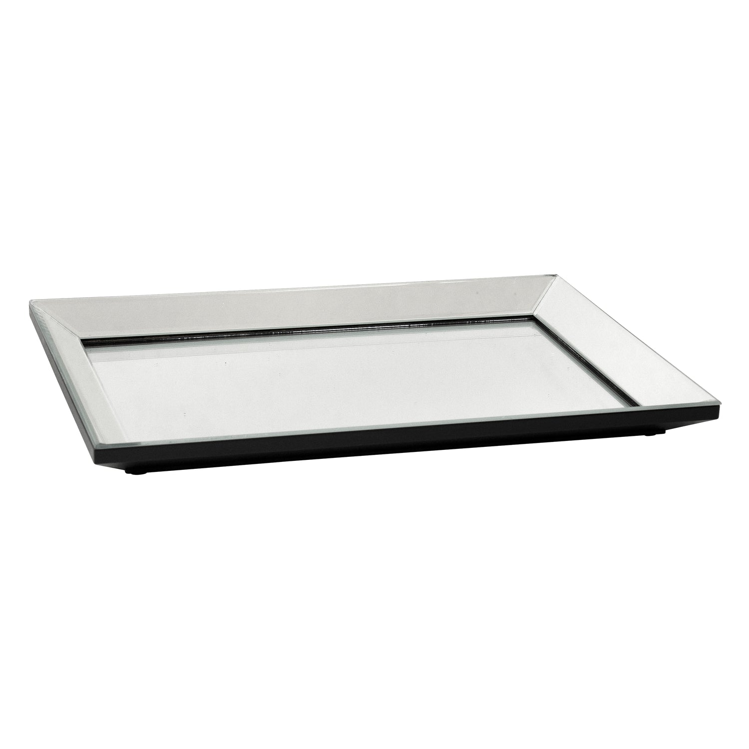 Extra Large Lush Silver Deep Mirror Rectangular Tray