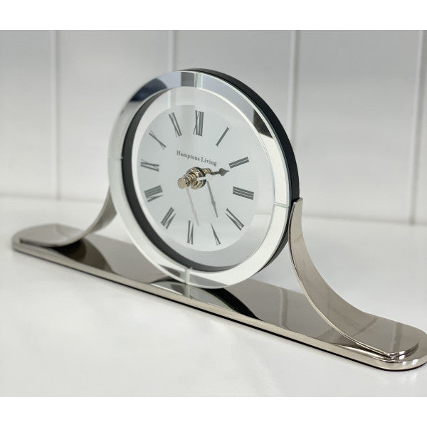 Hamptons Living Mirrored Mantle Clock