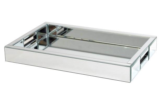 Luxury Rectangular Bevelled Mirror Tray