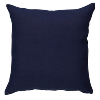 Navy Canvas Cushion With White Piping 50cm